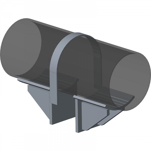 Опора неподвижная хомутовая с дополнительными упорами для тепловых сетей ТС-669.00.00 133х115х134 мм Серия 5.903-13 выпуск 7-95 3,8 кг