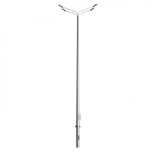 Опора освещения силовая граненая фланцевая круглая СМО-8-400-II-1 09Г2С 100х280х8 мм